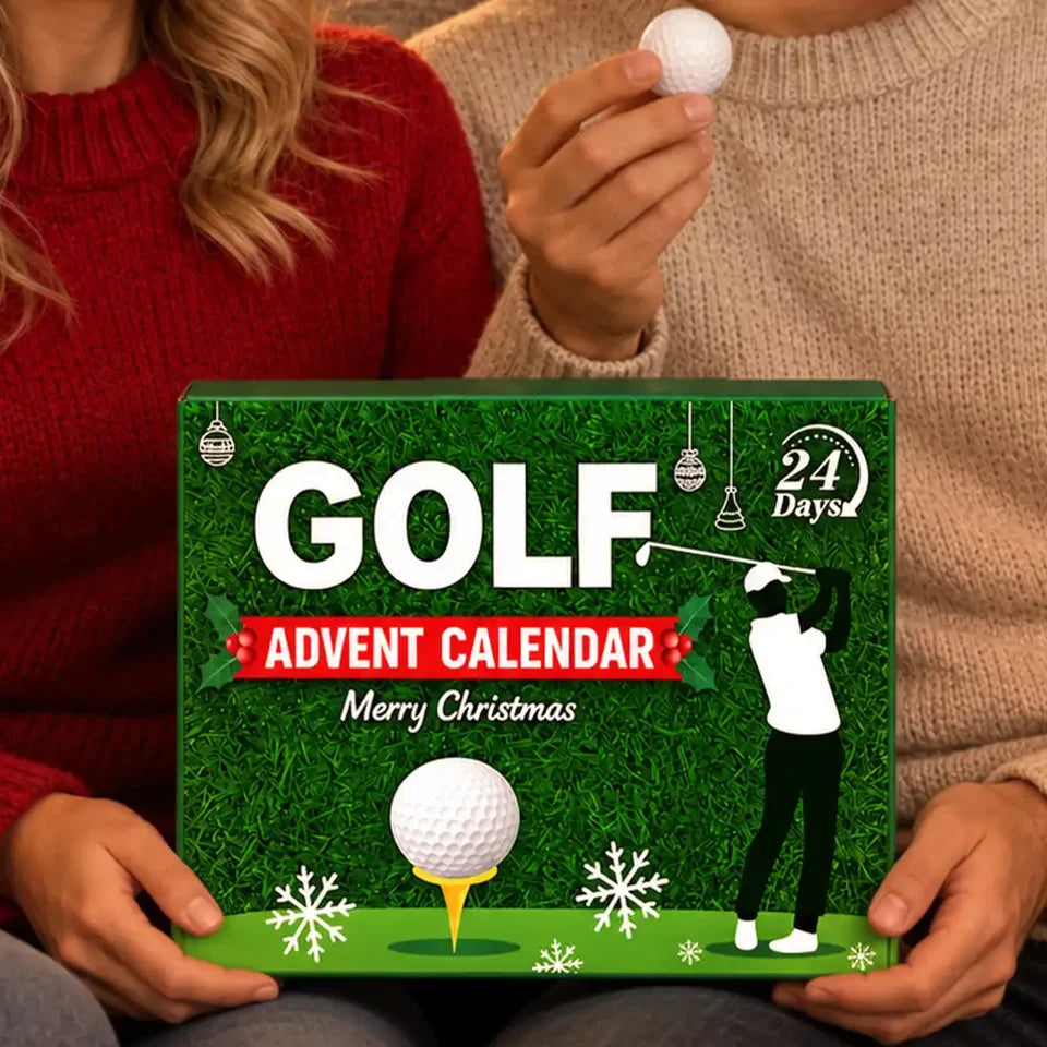 Golf Swing Advent Calendar, Merry Christmas Golf Course Design, Creative Gift for Dad and Golf Fans