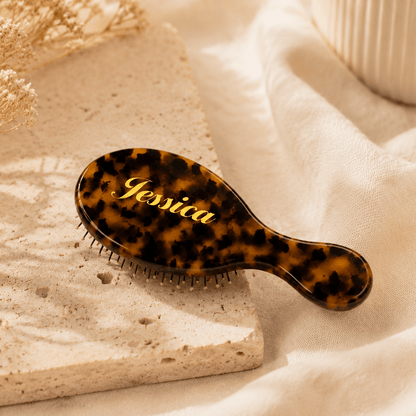 Custom Name Hair Brush for Women, Luxury Marbled Acetate Brush, Personalized Beauty Gift for Birthday, Bridesmaid & Special Occasions