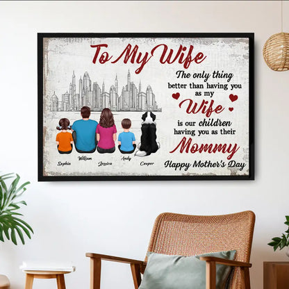 To My Wife - 'Love That Holds Us Together' Personalized Family Poster – Perfect Mother’s Day Gift for Wife or Mom