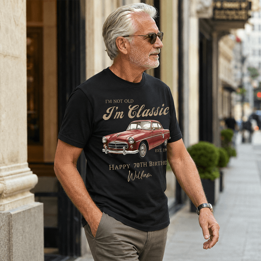 Personalized Classic Car Birthday Shirt, Custom Name & Year Vintage Tee, Gift for Dad, Grandpa or Car Lovers