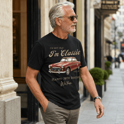 Personalized Classic Car Birthday Shirt, Custom Name & Year Vintage Tee, Gift for Dad, Grandpa or Car Lovers