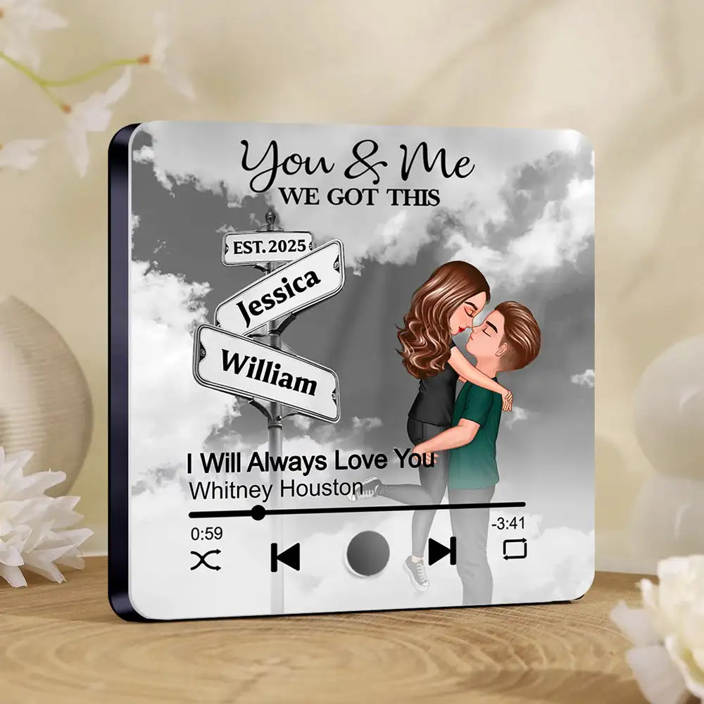 “You & Me – We Got This” Acrylic Music Magnet – Custom Names, Song & Date, Romantic Gift for Couples