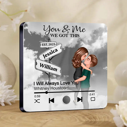 “You & Me – We Got This” Acrylic Music Magnet – Custom Names, Song & Date, Romantic Gift for Couples