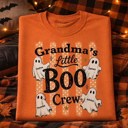 Grandma's Boo Crew Polka Dot Stripes - Personalized Shirt - Perfect Halloween Costume for Grandma
