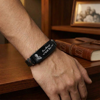 Personalized Memorial Silicone Bracelet - 'I'm Always With You' Photo Keepsake, Unique Sympathy Gift for Grandma