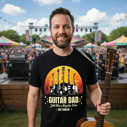 Guitar Dad Classic Tee, Funny Custom Music Shirt, Creative Gift for Dad From Family