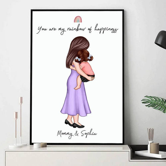 Mother's Embrace - 'You Are My Everything' Personalized Poster with Mom & Child - A Heartfelt Gift for Mother's Day