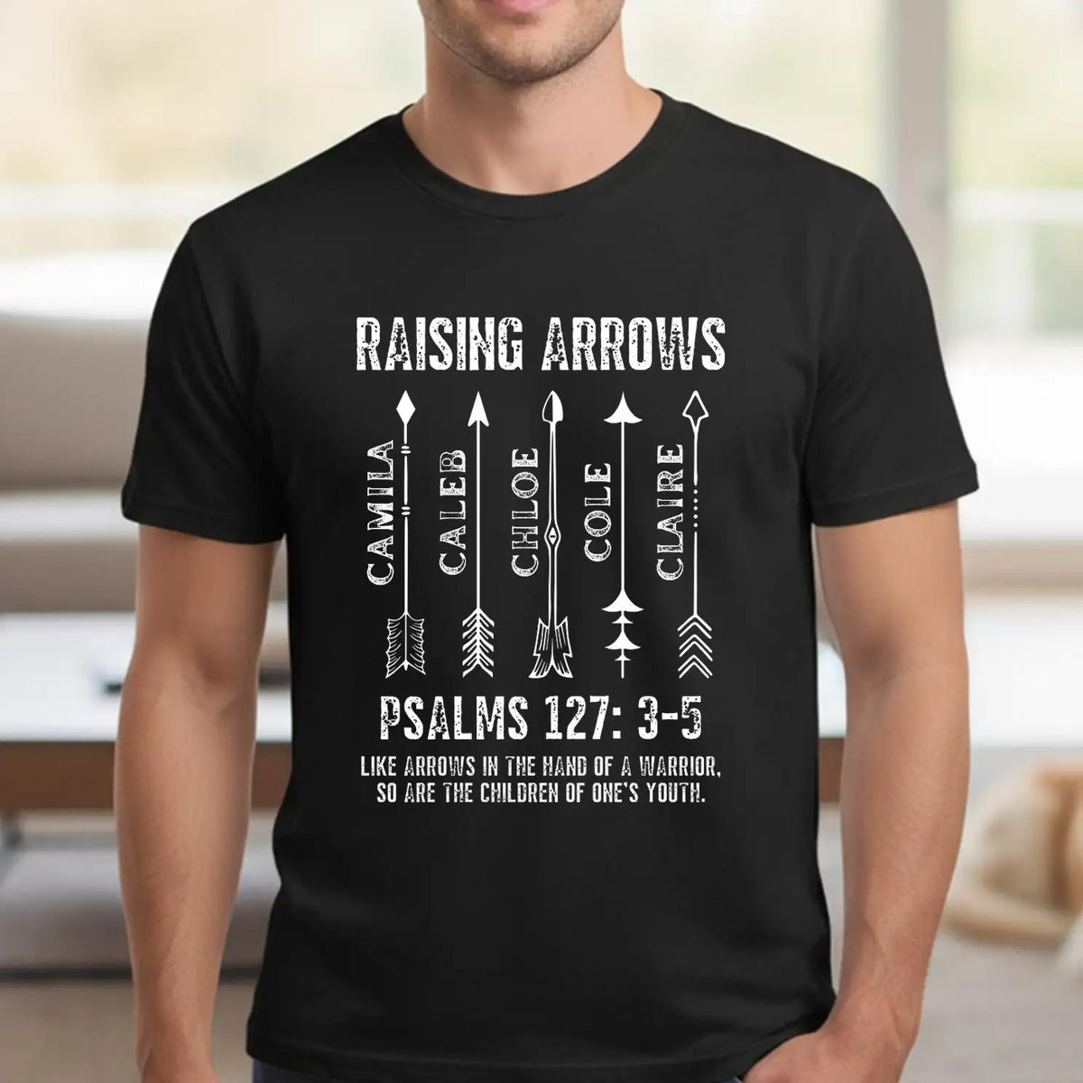 Personalized Raising Arrows Classic Tee For Dad, Unique Christian Gift With Bold Arrow Art