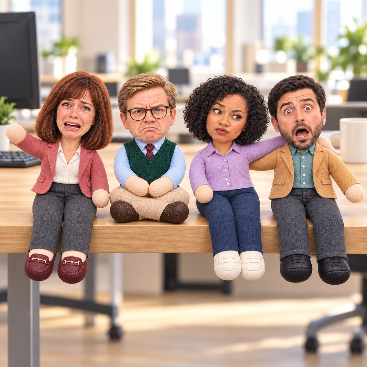 Custom Photo Squishy Plush Doll, Funny Desk Keepsake, Creative Gift for an Office Friend