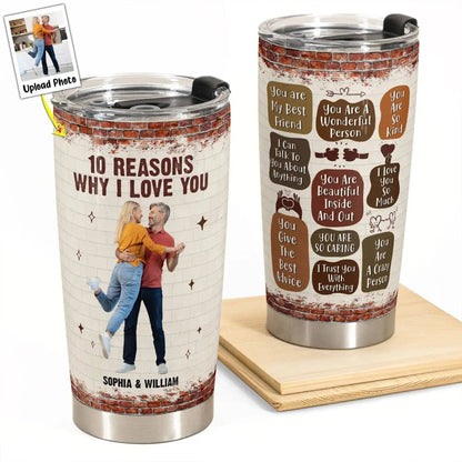 ‘10 Reasons of Love’ Customizable Photo Tumbler - Personalized with Your Special Memories