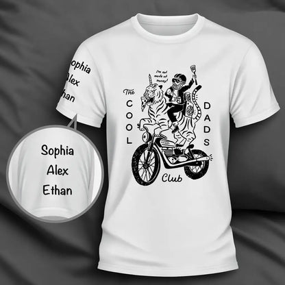 Personalized Dual Print Classic Tee, Cool Dads Club Motorcycle Graphic, Unique Gift for Dad