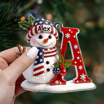Personalized Acrylic Ornament, Cheerful Snowman on a Christmas Tree, Creative Keepsake Gift for Kids & Family