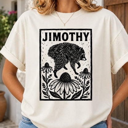 Viral Jimothy Raccoon Classic Tee, Custom Funny Animal Shirt, Creative Gift for Everyday Casual Style