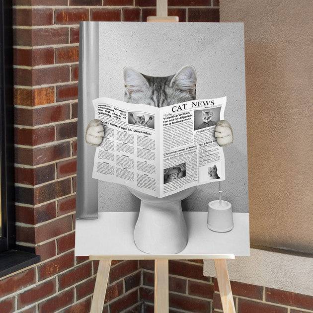 Personalized Dog Newspaper Canvas, Funny Toilet Pet Portrait, Unique Creative Gift For Dog Lovers