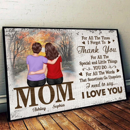 Grateful Love – Custom Poster Featuring a Heartwarming Moment with Mother and Daughter – Ideal Gift for Mother’s Day or Family Celebrations