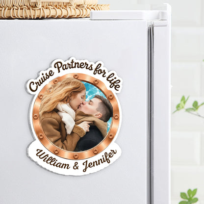 Custom Acrylic Magnet, Cruise Partners for Life Couple Art, Unique Creative Gift for Husband & Wife