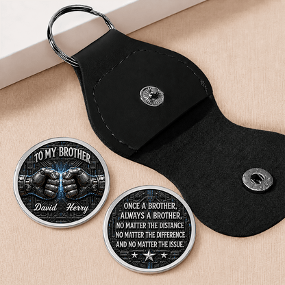 Personalized Brother Pocket Hug Keychain, Custom Names, Once a Brother Always a Brother, Long-Distance Gift
