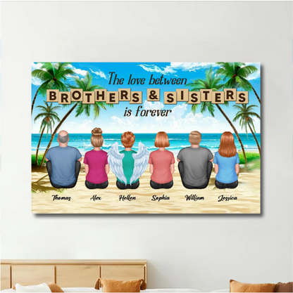 Personalized Brothers & Sisters Forever Poster or Canvas, Keychain, Plaque, Car Hanger,- Perfect Gift for Siblings, Memorial Keepsake