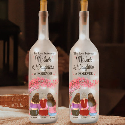 Personalized Bottle Lamp Mother and Daughters Forever Quote, Warm Glow Bedroom Decor, Unique Gift for Mom