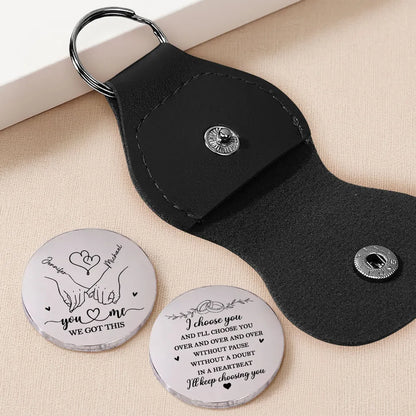 Personalized Pocket Hug Coin with Romantic Quote, Everyday Keepsake Gift for Wife Husband Girlfriend Boyfriend