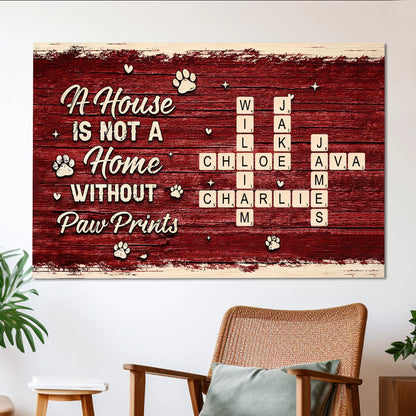 Family Crossword Paw Prints Poster — A Heartwarming Gift for Pet Lovers and Home Décor