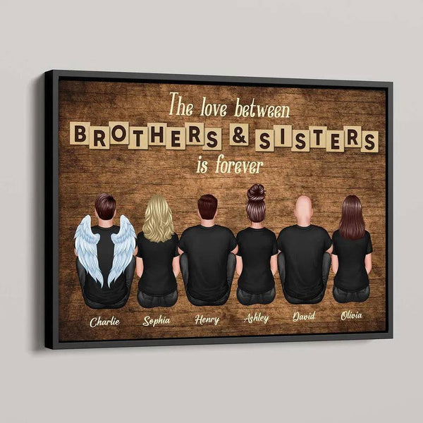 Personalized Brothers & Sisters Forever Poster or Canvas, Keychain, Plaque, Car Hanger, Wallet Card - Perfect Gift for Siblings, Memorial Keepsake