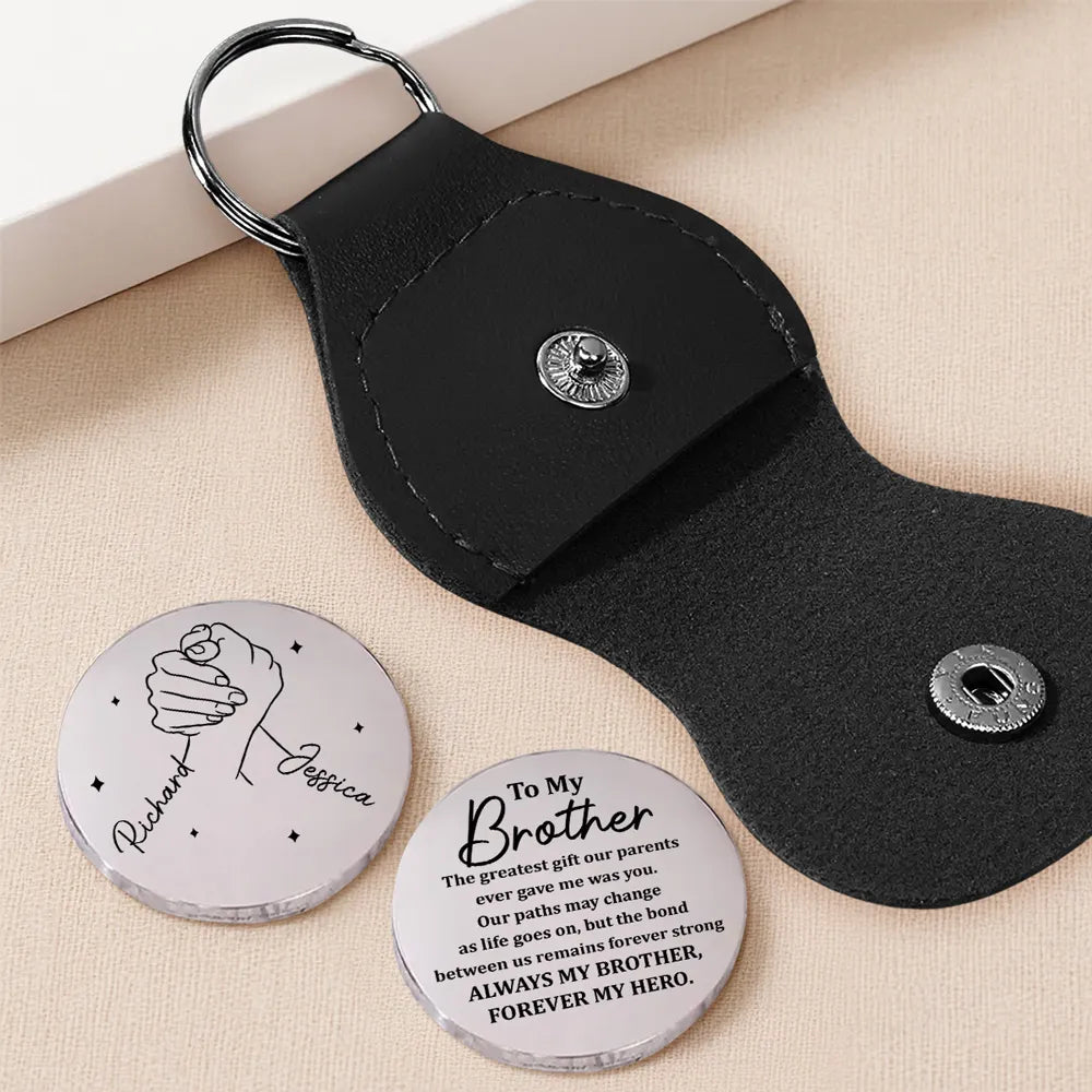 To My Brother Pocket Hug - Personalized Love Token with Always My Brother Message, Meaningful Unique Gift