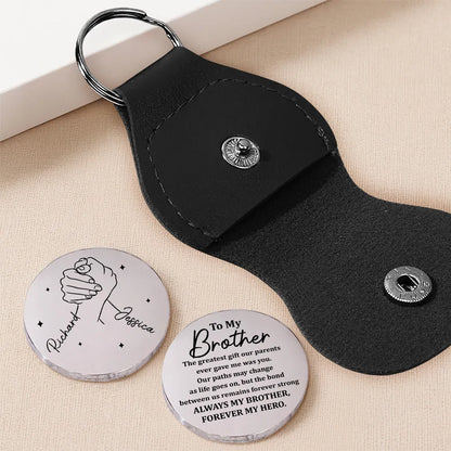 To My Brother Pocket Hug - Personalized Love Token with Always My Brother Message, Meaningful Unique Gift