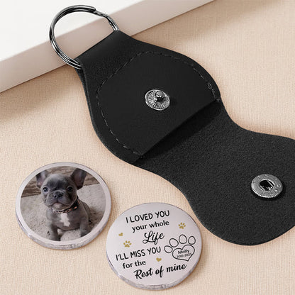 Pet Memorial Pocket Hug with Custom Photo Keychain A Small Daily Comfort Token 'I'll Miss You for the Rest of Mine' Gift
