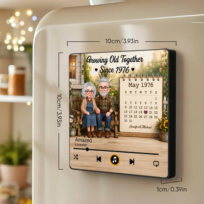 Acrylic Music Magnet with Growing Old Together Art, Creative Custom Gift for Anniversary Decor