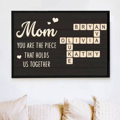 Personalized Crossword Poster – Custom Gift for Mom, Wife & Daughter