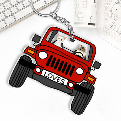 Customized Pet Car Keychain – Choose Dog, Cat, or Upload Your Own Image, Humorous Car Keychain for Pet Lovers