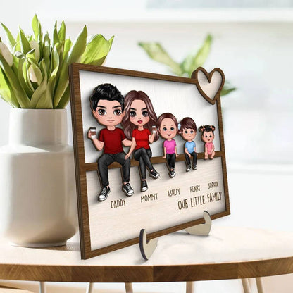 United at Heart - Personalized Family Gathering 2-Layer Wooden Plaque - Cherished Home Decor