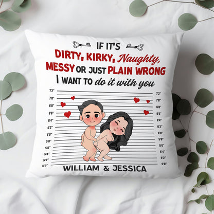 Custom Couple Pillow – “Playful Mugshot” Personalized Design, Romantic Gift for Valentine’s and Anniversaries