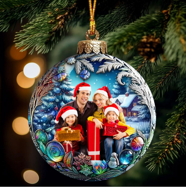 Custom Family Photo Christmas Ornament - Create Magical Holiday Memories!