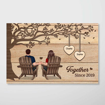 Personalized Poster/Canvas - Couple Sitting Under Tree, You Will Forever Be My Always, A Romantic Gift for Couples