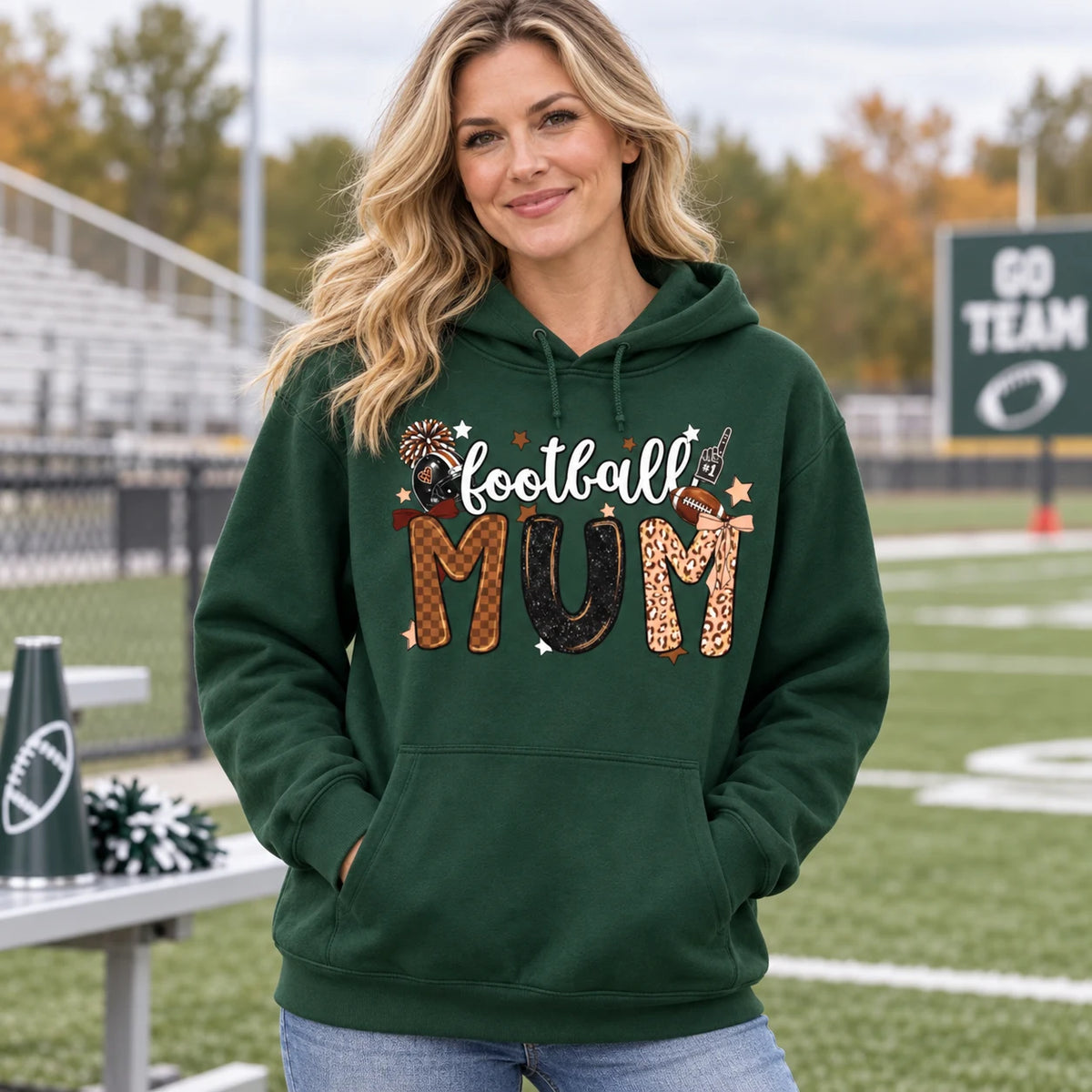 Personalized Football Mama Hoodie & Sweatshirt, Retro Game Day Shirt, Custom Gift for Football Moms