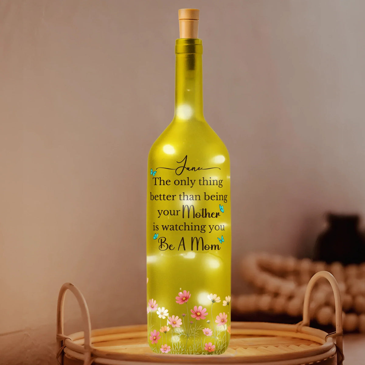 The Only Thing Better Than Being Your Mother Personalized Bottle Lamp, Soft Warm Ambient Light, Thoughtful Gift for Mom