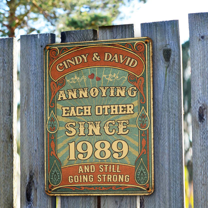Personalized Rectangular Iron Sign, Vintage Couple Humor Decor, Unique Creative Gift For A Spouse Or Couple