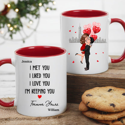 Forever Yours Couple Anniversary Gift Valentine's Day Personalized Mug- A Warm Expression of Deep Love with Temperature Symbolized Cups