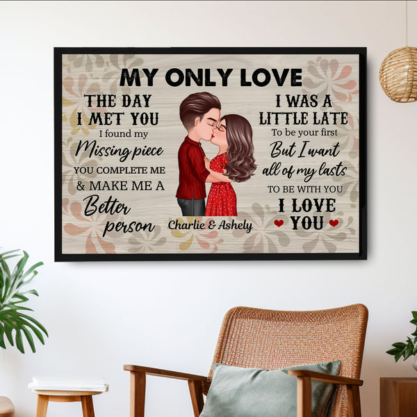 Romantic Couple Embracing Artwork – Valentine’s Custom Canvas, Plaques, Ornaments, Keychains & Pillows