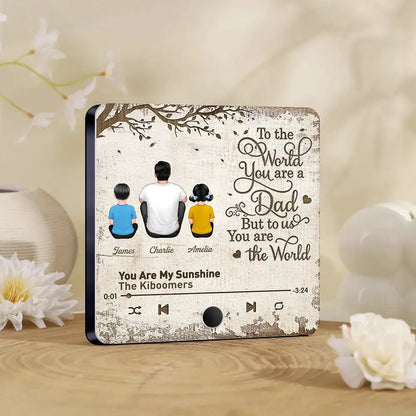 Father’s Day Acrylic Music Magnet – Personalized Back View Design with Name & Song – Gift to Dad