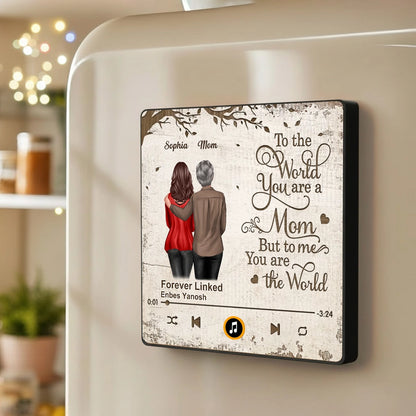 Acrylic Music Magnet Mother and Daughter Forever Linked Together Fridge Decoration, Sweet Personalized Gift