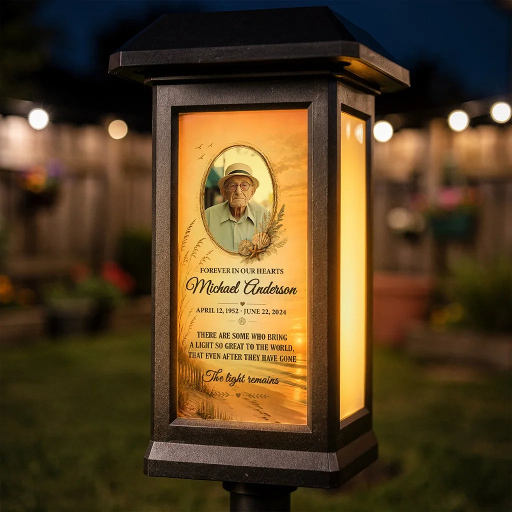 Personalized Solar Garden Stake Light, Forever in Our Hearts Tribute, Creative Remembrance Gift for Family