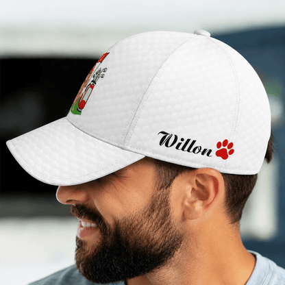 Custom Pet Photo Golf Cap with Name, Personalized Dog or Cat Hat, Gift for Golfers & Pet Lovers