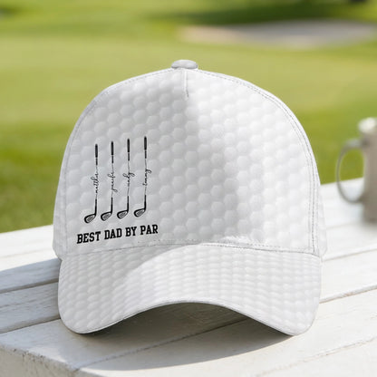 Personalized Classic Cap with Golf Club Design, Best Dad By Par Unique Father's Day Gift for Dad