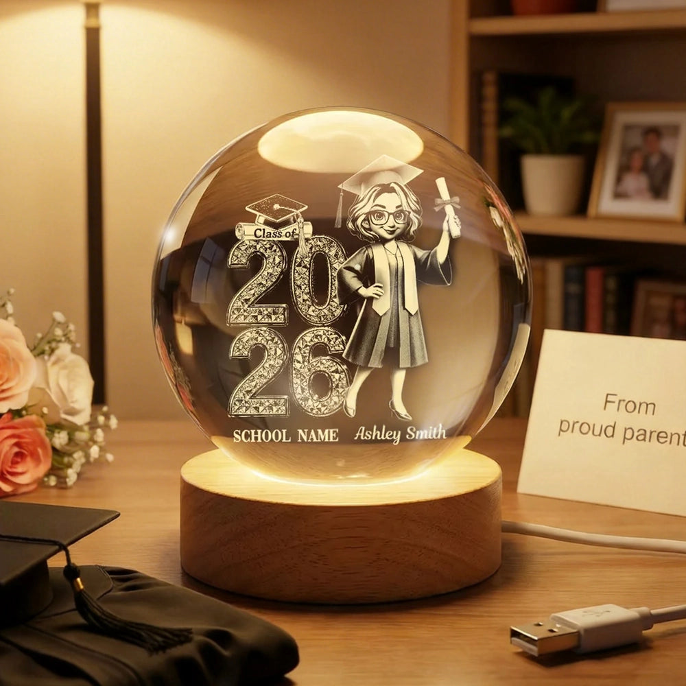 Personalized Globe Lamp Class Of Graduation Night Light, Unique Gift For Son or Daughter