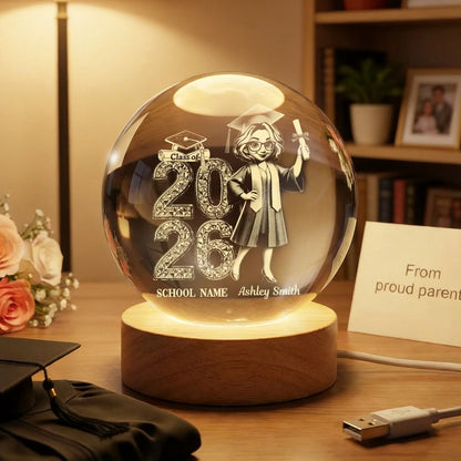 Personalized Globe Lamp Class Of Graduation Night Light, Unique Gift For Son or Daughter