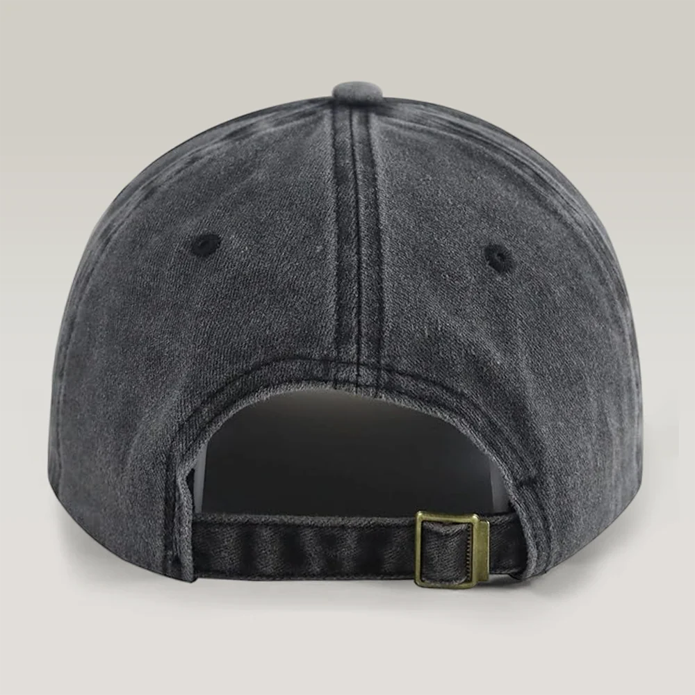 Personalized Washed Denim Baseball Cap, Fatherhood Is Kingdom Work, Unique Gift for Dad