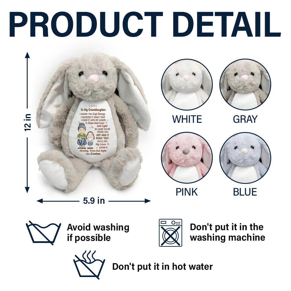 I Filled It With My Wishes - Personalized Soft Toy Bunny for Granddaughter Soft Toy Bunny PopCulturePrints